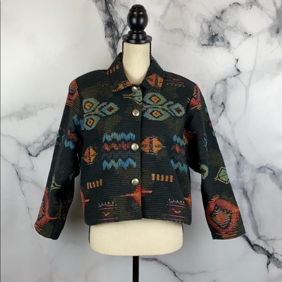 Vintage Jackets & Blazers - Vintage southwestern crop jacket size small